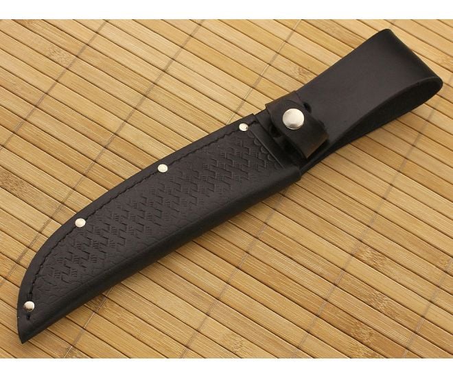 Leather Fixed Blade Knife Sheath 6" Black - AC-SH210
