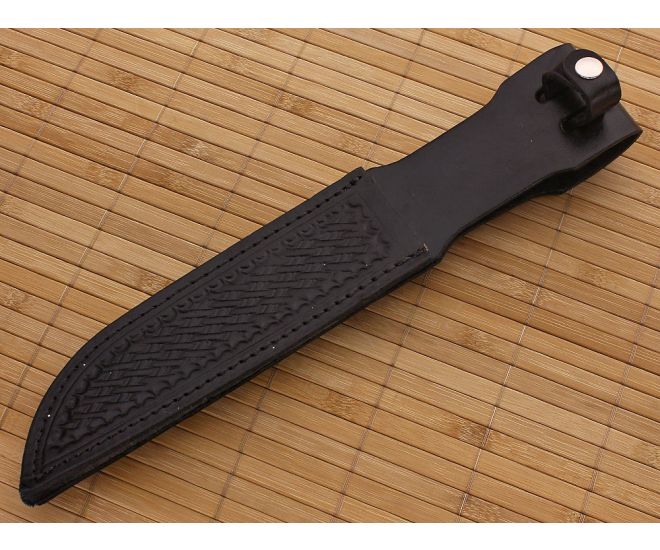 Leather Fixed Blade Knife Sheath 7" Black - AC-SH213