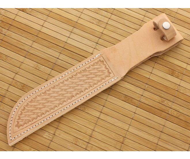 Leather Fixed Blade Knife Sheath 7" Natural Tan - AC-SH214