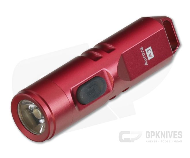 Rovyvon Aurora A3 Aluminum Keychain Neutral White LED Flashlight Red 350 Lumens - RV-A3-RED-NW