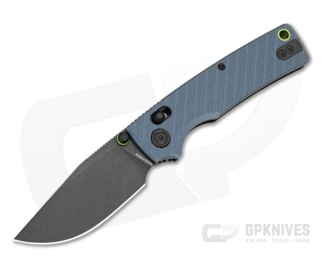 Vosteed Porcupine ModSwap Blue G10 Crossbar Lock 154CM Blackwash Folding Knife (3.08") - VSD-A3102