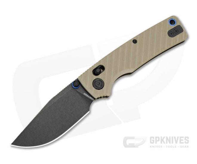 Vosteed Porcupine ModSwap Sand Tan G10 Crossbar Lock 154CM Blackwash Folding Knife (3.08") - VSD-A3103