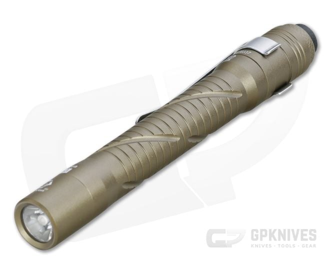 Rovyvon Aurora A33 Desert Tan Aluminum 200 Lumen Cool White Rechargeable Pen Flashlight - RV-A33-TAN-6500K