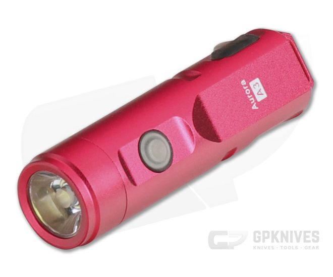 Rovyvon Aurora A3x Red Aluminum 650 Lumen Cool White LED Key Chain Flashlight - RV-A3X-RED-CW