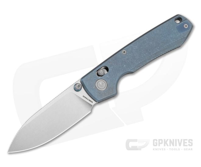 Vosteed Raccoon TiSlim Blue Titanium 154CM Stonewash Folding Knife (3.18" Blade) A4502 - VSD-A4502