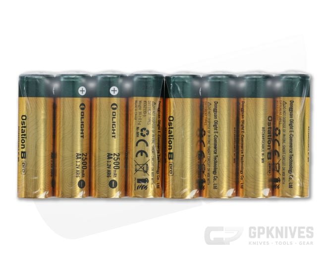 Olight AA Rechargeable 2500mAh 1.2V NiMH Batteries (8 Pack) - OL-AA-2500-8PK