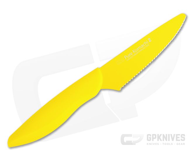 KAI Pure Komachi 2 Citrus Knife 4" Yellow Blade Polypropylene Handle AB1277 - KS-AB1277