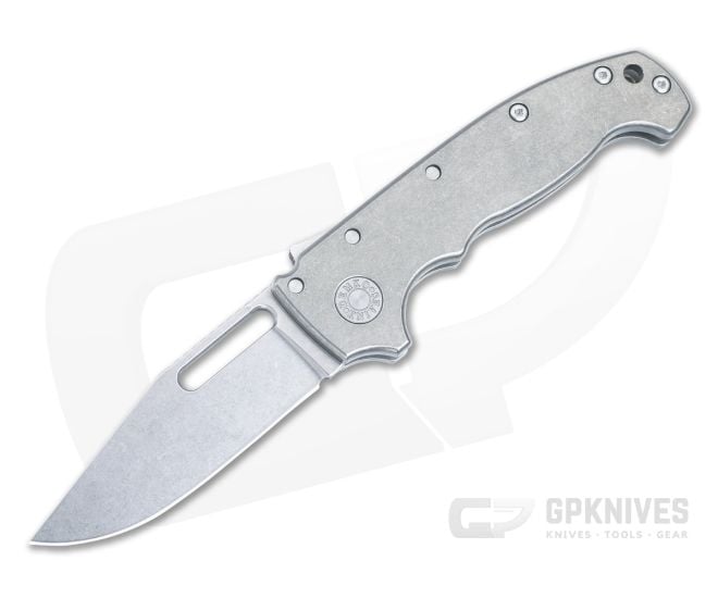 Demko MG AD20 Full Flat Grind 3V Clip Point Smooth Titanium Shark Lock Folder DK-AD20-TI - DK-AD20-TI