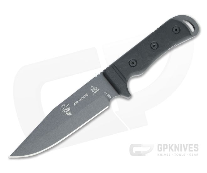 TOPS Knives Air Wolfe Tactical Gray 1095 Black G10 Fixed Blade Knife AIR-01 - TP-AIR-01