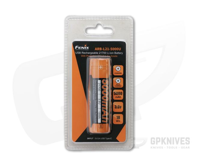 Fenix USB Rechargeable 18650 Li-ion Battery 3500 mAh ARB-L18-3500U - FF-ARB-L18-3500U