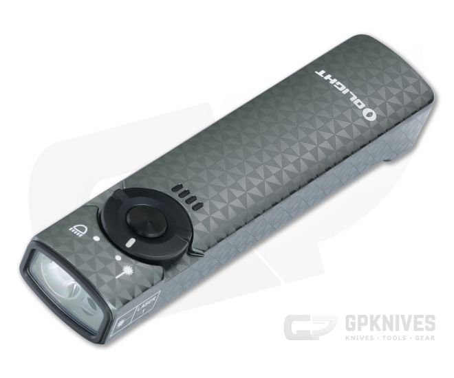 Olight Arkfeld Pinwheel Gunmetal Grey 1000 Lumen Neutral White Rechargeable Flat Flashlight with Green Laser - OL-ARKFELD-PW-GUN-GRY-NW