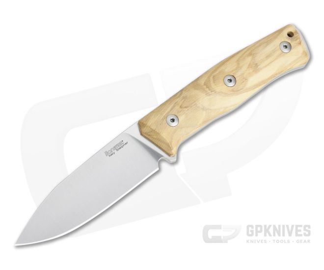 LionSteel B35 Olive Wood Flat Ground Sleipner Bushcraft Fixed Blade - LS-B35-UL
