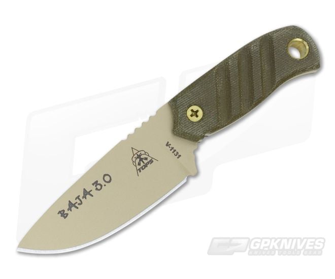 TOPS BAJA 3.0 Coyote Tan Fixed Blade Knife - TP-BAJA03