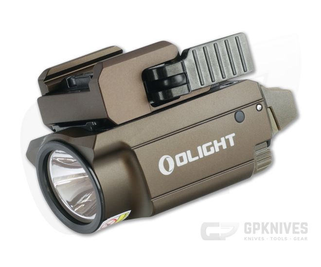 Olight Baldr RL Mini Desert Tan 600 Lumen Compact Handgun Weapon Light with Red Laser - OL-BALDR-RL-MINI-DT