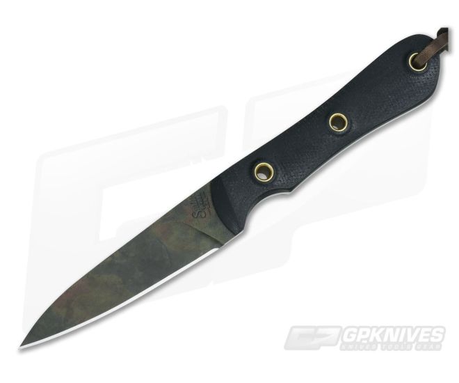 Smith & Sons Bandit Original Patina CPM D2 Black Micarta Compact Fixed Blade - SS-BD-BM-OP