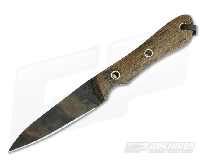 Smith & Sons Bandit Coffee Bag Micarta Original Patina CPM D2 Fixed Blade 01 - SS-BD-CB-OP-01