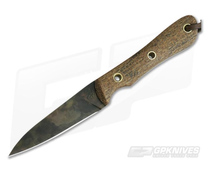Smith & Sons Bandit Coffee Bag Micarta Original Patina CPM D2 Fixed Blade 03 - SS-BD-CB-OP-03
