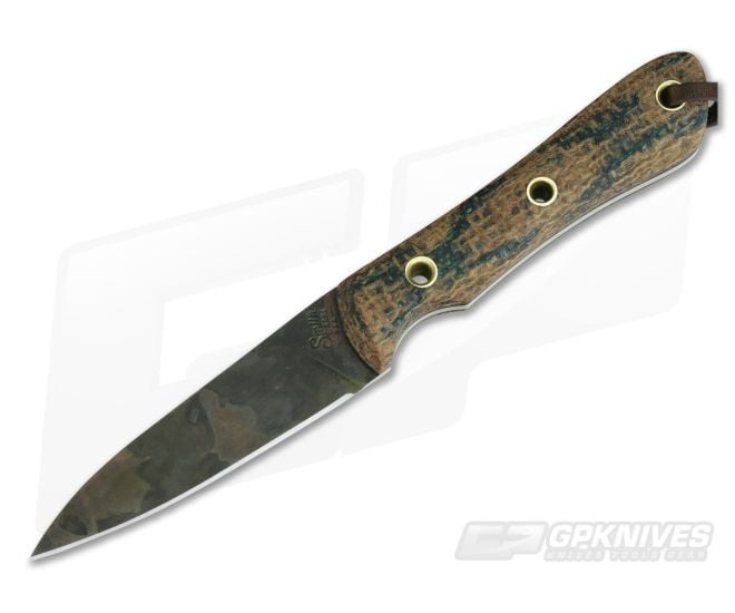 Smith & Sons Bandit Coffee Bag Micarta Original Patina CPM D2 Fixed Blade - SS-BD-CB-OP
