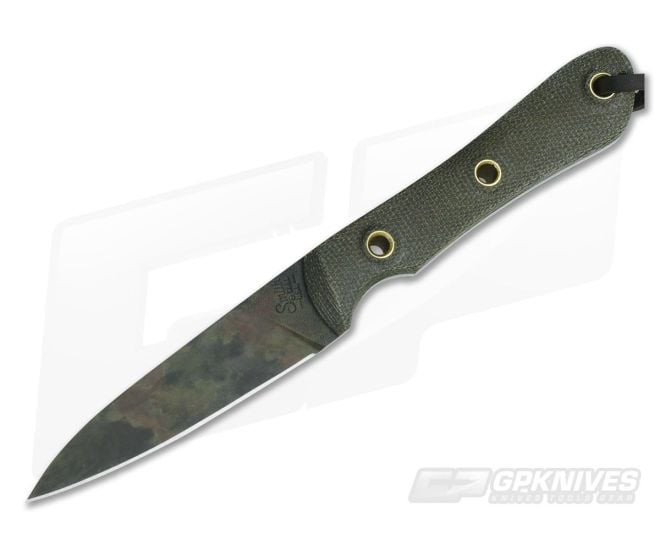 Smith & Sons Bandit Original Patina CPM D2 OD Green Micarta Compact Fixed Blade - SS-BD-GM-OP