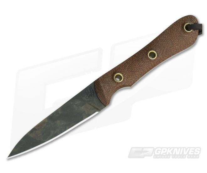 Smith & Sons Bandit Original Patina CPM D2 Natural Micarta Compact Fixed Blade - SS-BD-NM-OP