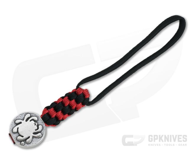 Spyderco Cast Pewter Bead with Red and Black Lanyard BEAD5LY - SP-BEAD5LY