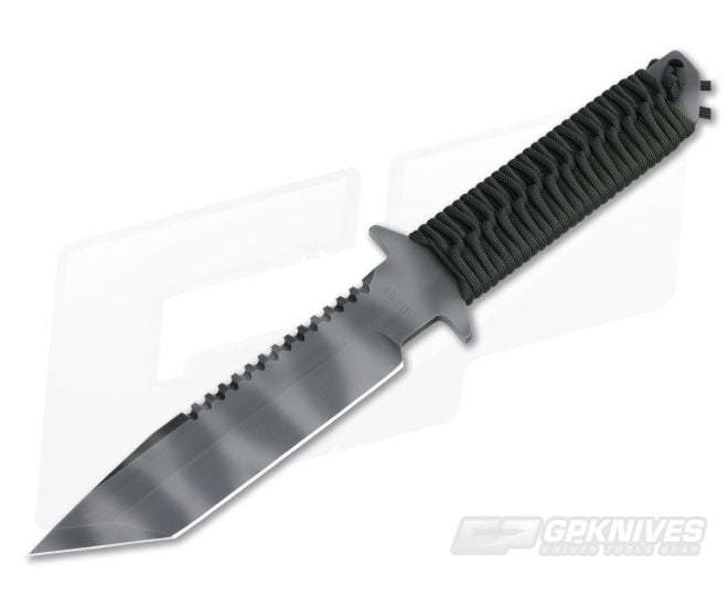 Strider BN Tanto Spine Serrations Green Cord Wrap PSF27 - SK-BN-SS