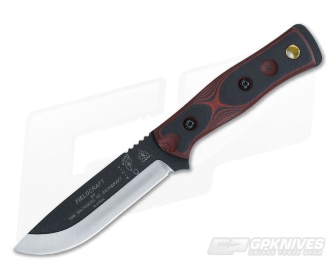 TOPS B.O.B. Fieldcraft Knife Red and Black G10 - TP-BROSRB