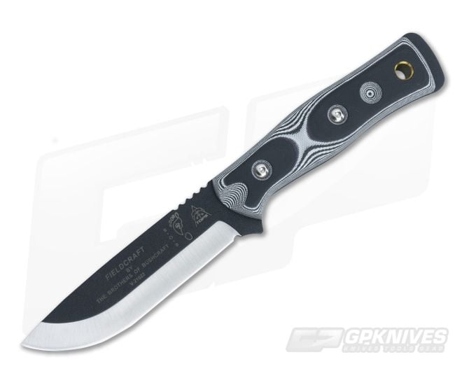 TOPS B.O.B. Fieldcraft Knife White and Black G10 - TP-BROSWB