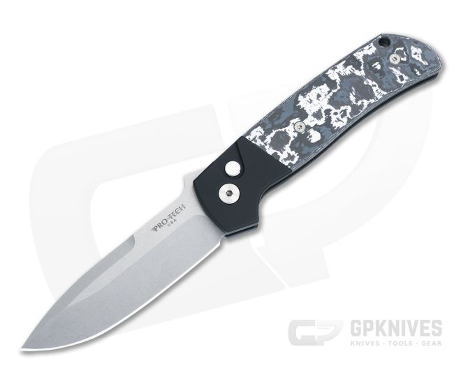 Protech ATCF Auto White Storm FatCarbon Inlay Handles Stonewashed MagnaCut Blade BT2731-WS - PT-BT2731-WS
