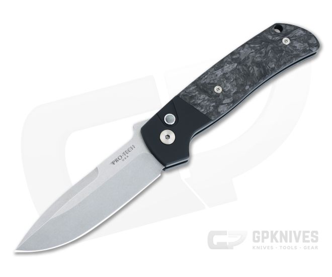 Protech ATCF Dark Matter FatCarbon Inlays Stonewashed MagnaCut Spear Point Automatic BT2731 - PT-BT2731