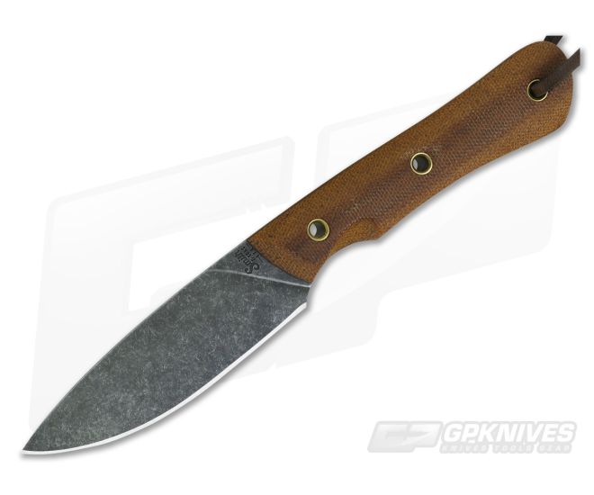 Smith & Sons Brave Darkened D2 Natural Micarta Every Day Carry Fixed Blade - SS-BVDK-MC-NA