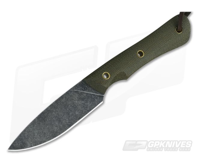 Smith & Sons Brave Darkened D2 OD Green Micarta Every Day Carry Fixed Blade - SS-BVDK-MC-ODG
