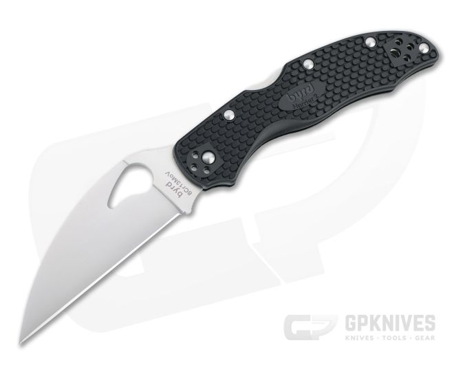 Byrd Harrier 2 Wharncliffe Lightweight Black FRN Satin Plain Edge Folder BY01PBKWC2 - BY-01PBKWC2