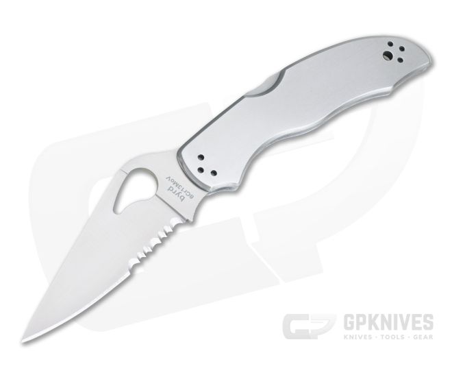 Byrd Harrier 2 Stainless Steel Satin Partially Serrated Folder BY01PS2 - BY-01PS2