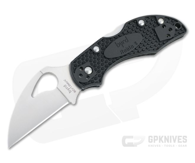 Byrd Robin 2 Wharncliffe Lightweight Black FRN Satin Plain Edge Folder BY10PBKWC2 - BY-10PBKWC2