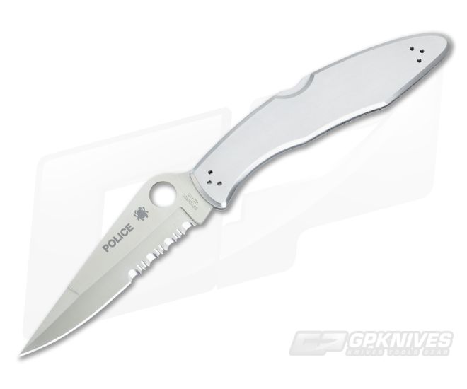 Spyderco Police Model Stainless Steel Part Serrated C07PS - SP-C07PS