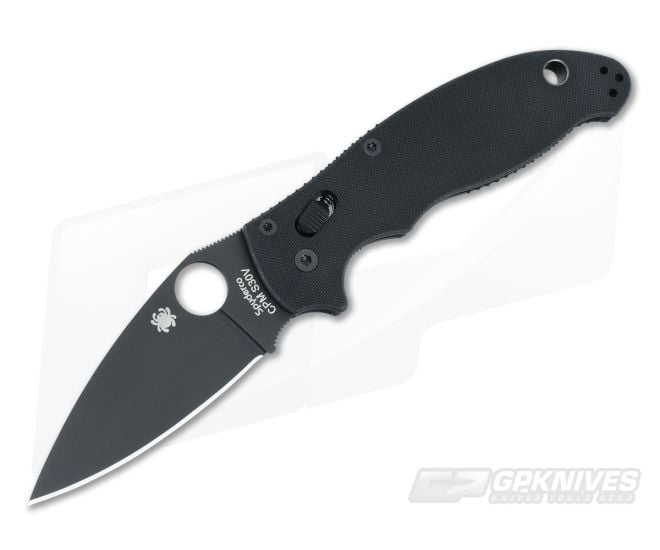Spyderco Manix 2 Black DLC Plain S30V Black G10 C101GPBBK2 - SP-C101GPBBK2