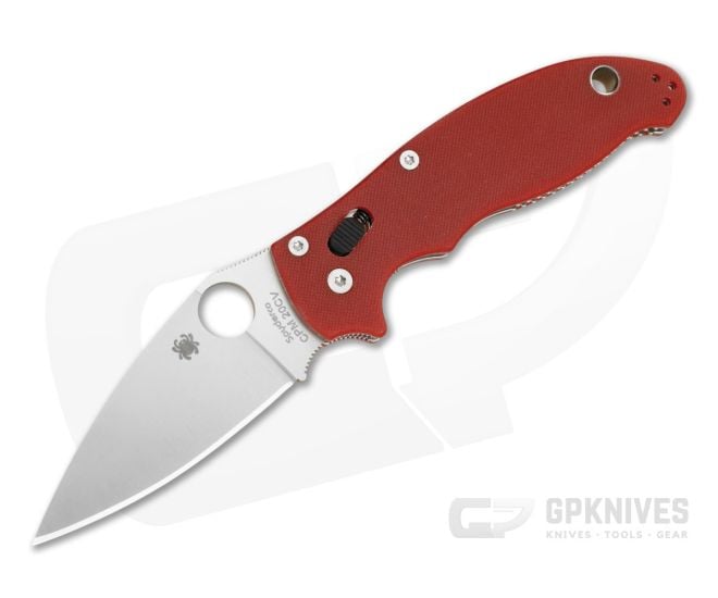 Spyderco Manix 2 Red G10 Satin CPM-20CV Folding Knife (3.37" Blade) Pre-Owned C101GPRD2 - SP-C101GPRD2