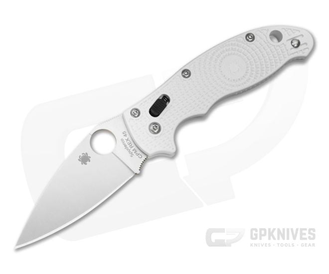 Spyderco Manix 2 Lightweight White FRN Satin CPM REX 45 Folding Knife (3.37" Blade) Pre-Owned C101PWH2 - SP-C101PWH2-PRE