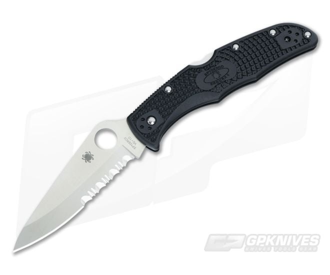 Spyderco Endura 4 Lightweight Partially Serrated VG10 Black FRN C10PSBK - SP-C10PSBK
