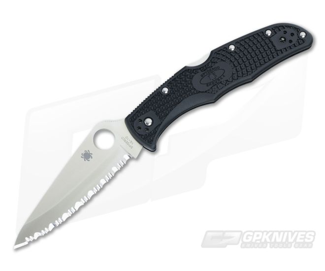 Spyderco Endura 4 Lightweight Serrated VG10 Black FRN C10SBK - SP-C10SBK