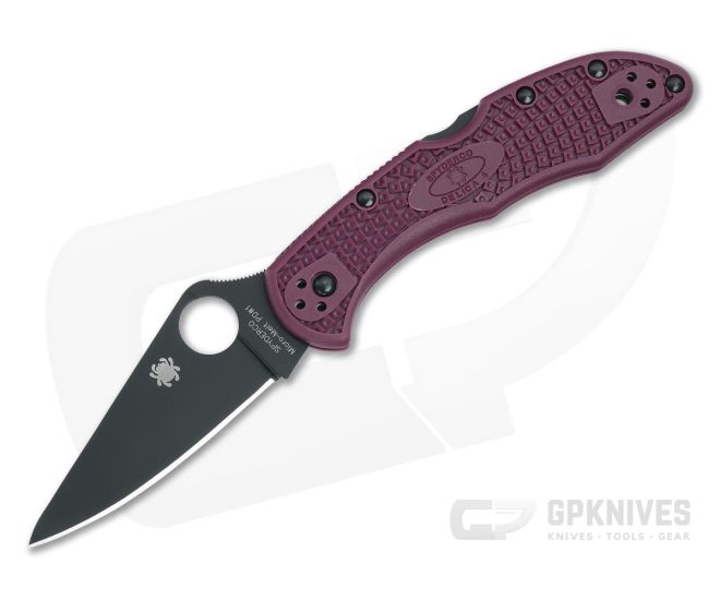 Spyderco Delica 4 PD#1 Burgundy Sprint Run - SP-C11BGBKP