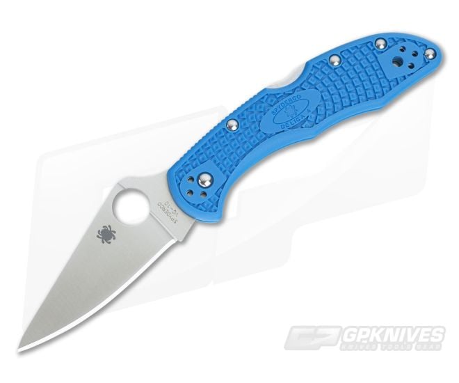 Spyderco Delica 4 Flat Ground VG10 Blue FRN C11FPBL - SP-C11FPBL