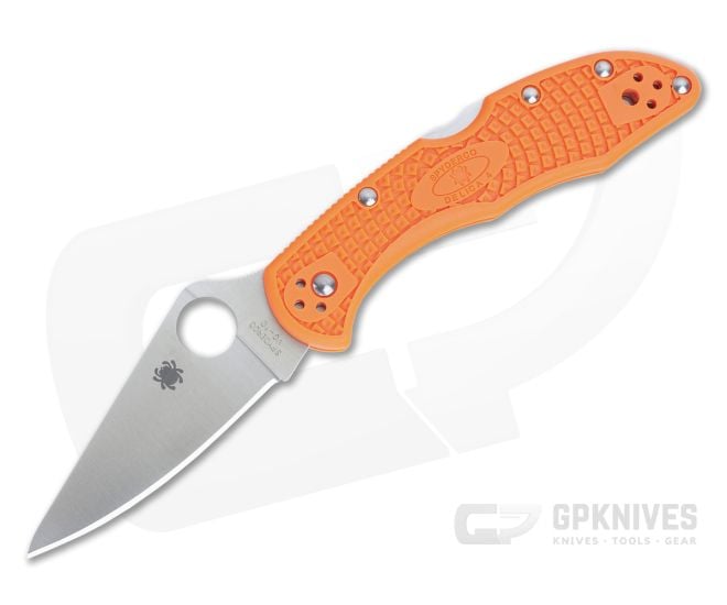 Spyderco Delica 4 Flat Ground VG10 Orange FRN C11FPOR - SP-C11FPOR