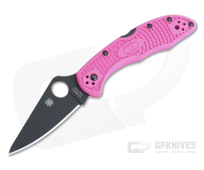 Spyderco Delica 4 FFG Plain Black S30V Pink FRN Folder C11FPPNS30VBK - SP-C11FPPNS30VBK