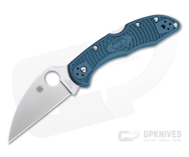 Spyderco Delica 4 Wharncliffe Plain K390 Dark Cyan Blue FRN C11FPWK390 - SP-C11FPWK390
