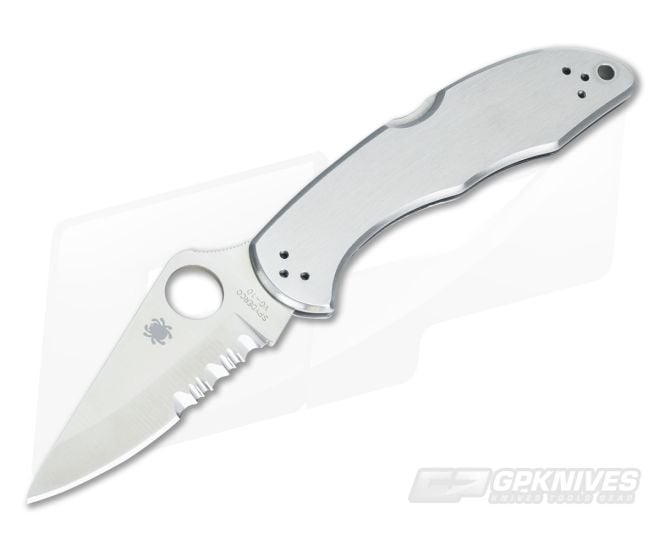 Spyderco Delica 4 Partially Serrated VG10 Stainless Steel Back Lock Folder C11PS - SP-C11PS