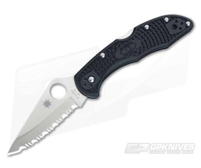 Spyderco Delica 4 Serrated VG10 Black FRN C11SBK - SP-C11SBK