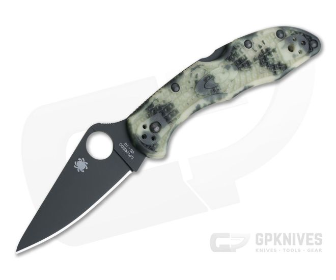 Spyderco Delica 4 Limited Glow-In-the-Dark Zome FRN Black TiCN VG10 C11ZFPGITDBK - SP-C11ZFPGITDBK