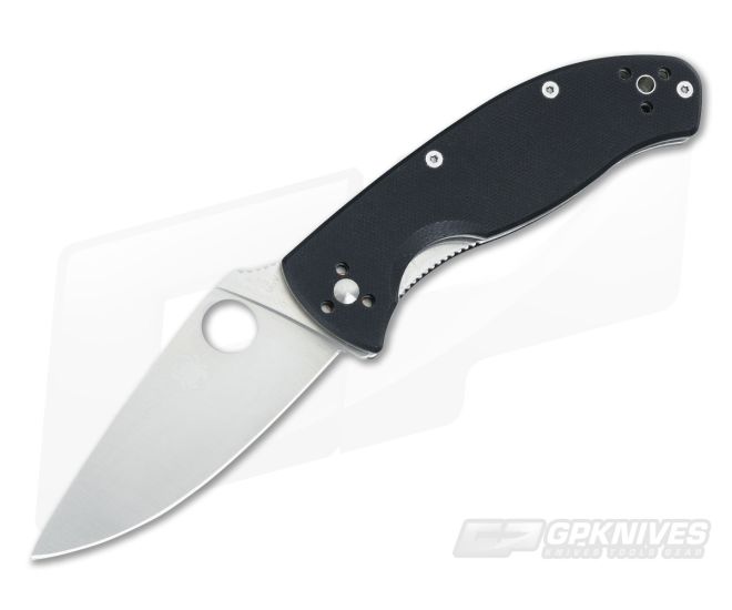 Spyderco Tenacious Satin Plain Edge Black G10 Liner Lock C122GP - SP-C122GP